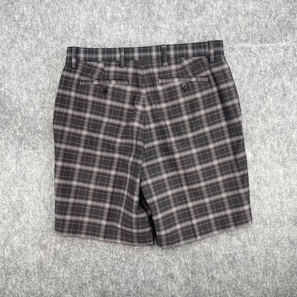 Footjoy Short Mens 34 Brown Plaid Golf Performance Flat Front FJ
